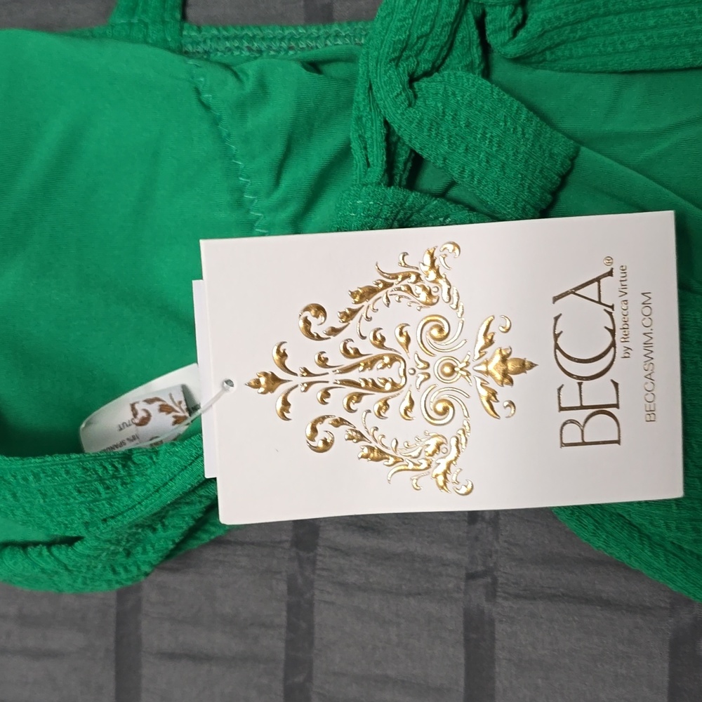 Becca Green One Piece Swimsuit Sz Med Nwt - Picture 5 of 6